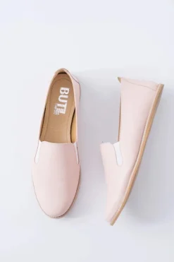 Damskie Boto Różowe Pastelowe Baleriny Damskie Skóra Fresca