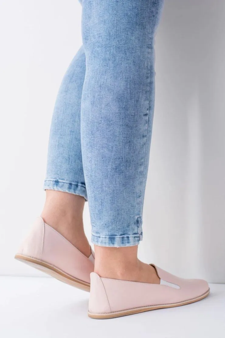 Damskie Boto Różowe Pastelowe Baleriny Damskie Skóra Fresca