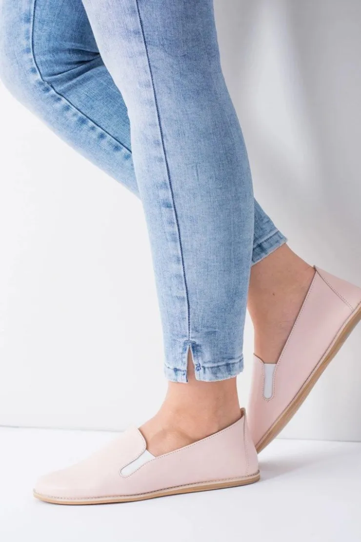 Damskie Boto Różowe Pastelowe Baleriny Damskie Skóra Fresca