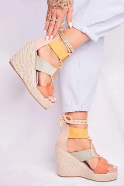 Boto Sandały Na Koturnie*Sandałki Damskie Na Koturnie espadrylu kolorowe Beautiful One