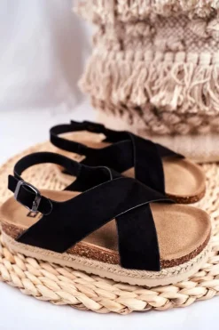 Damskie Big Star Shoes Sandałki Dziecięce Big Star Czarne FF374168