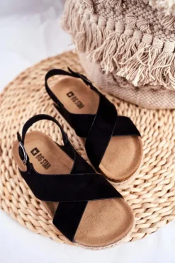 Damskie Big Star Shoes Sandałki Dziecięce Big Star Czarne FF374168