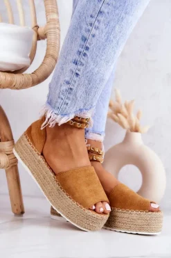 Boto Sandały Na Koturnie|Czarne Espadryle*Sandałki Espadryle Na Platformie Camel Jeannie
