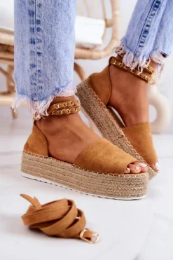 Boto Sandały Na Koturnie|Czarne Espadryle*Sandałki Espadryle Na Platformie Camel Jeannie