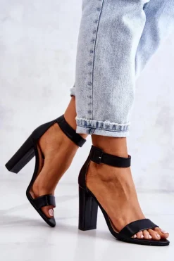 Boto Sandały Na Obcasie*Sandałki Na Obcasie Czarne Georgina