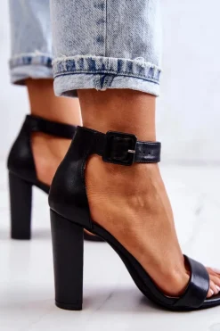 Boto Sandały Na Obcasie*Sandałki Na Obcasie Czarne Georgina