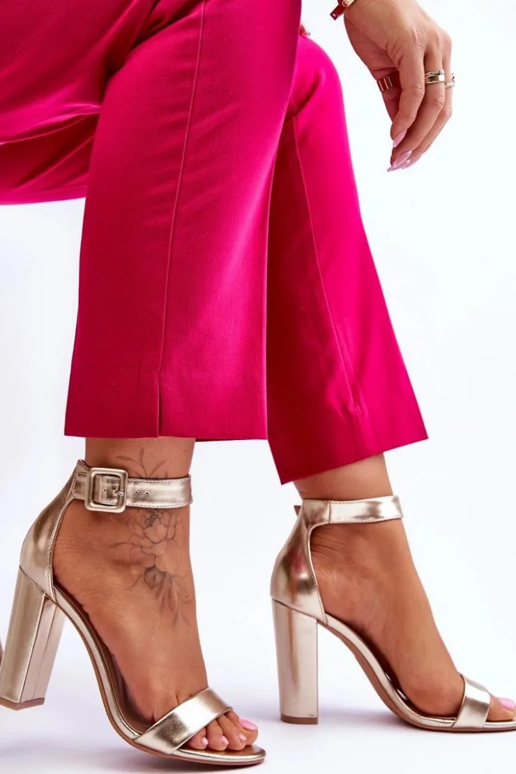 Boto Sandały Na Obcasie*Sandałki Na Obcasie Złote Georgina