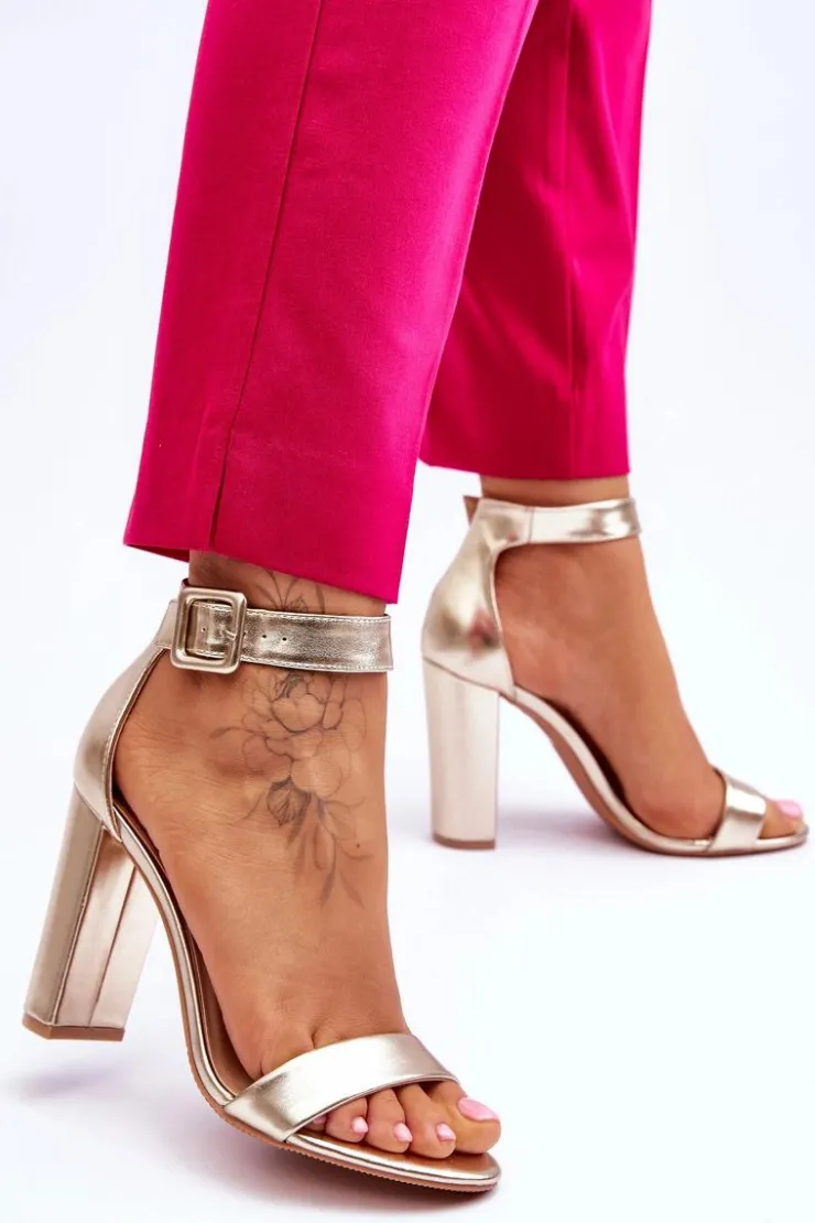 Boto Sandały Na Obcasie*Sandałki Na Obcasie Złote Georgina