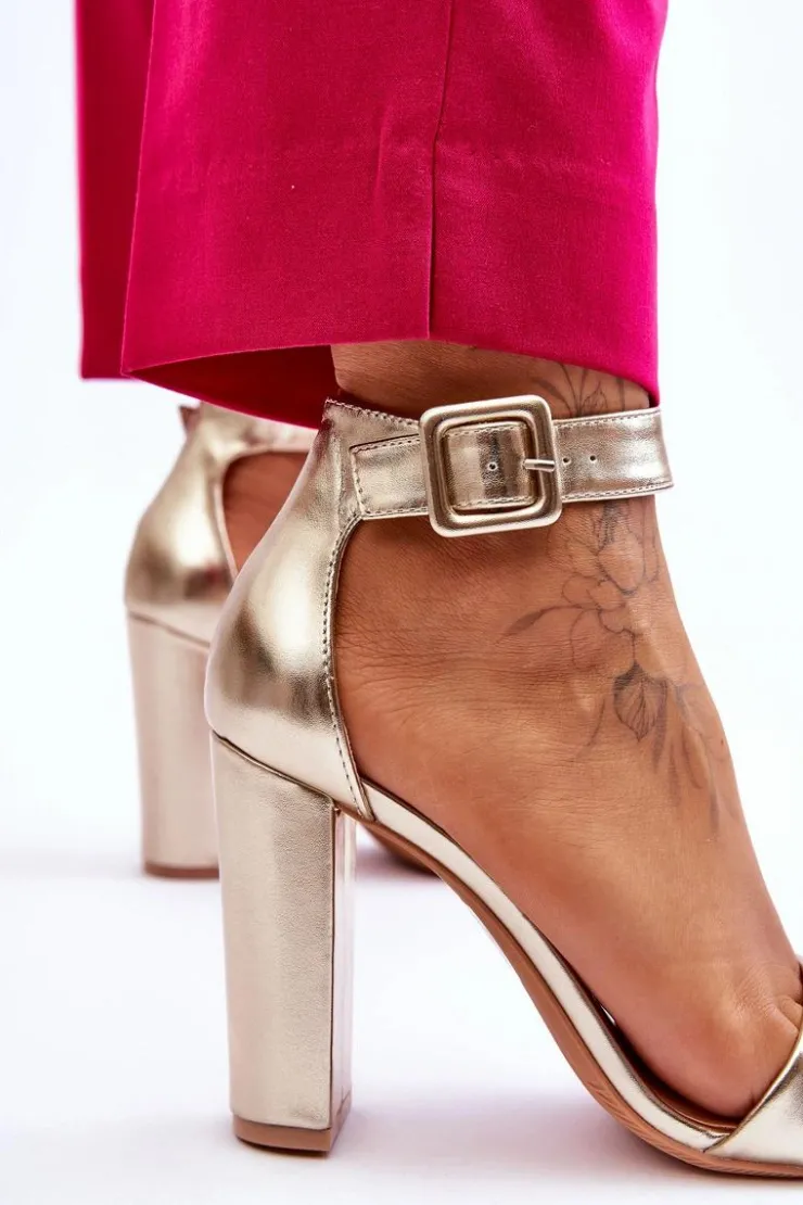 Boto Sandały Na Obcasie*Sandałki Na Obcasie Złote Georgina