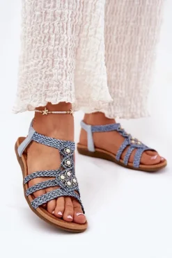 Damskie Artiker Sandały Damski Płaskie Z Plecionymi Paskami 56C1325 e