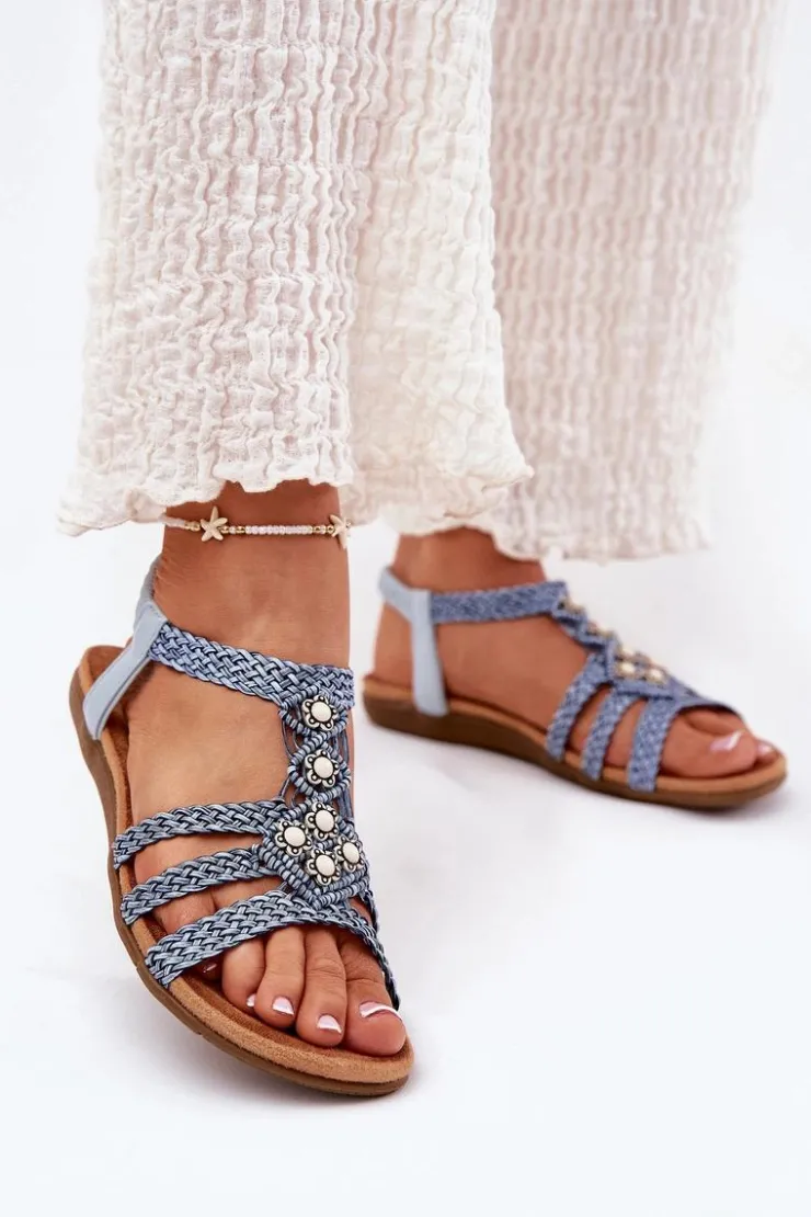 Damskie Artiker Sandały Damski Płaskie Z Plecionymi Paskami 56C1325 e