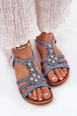 Damskie Artiker Sandały Damski Płaskie Z Plecionymi Paskami 56C1325 e