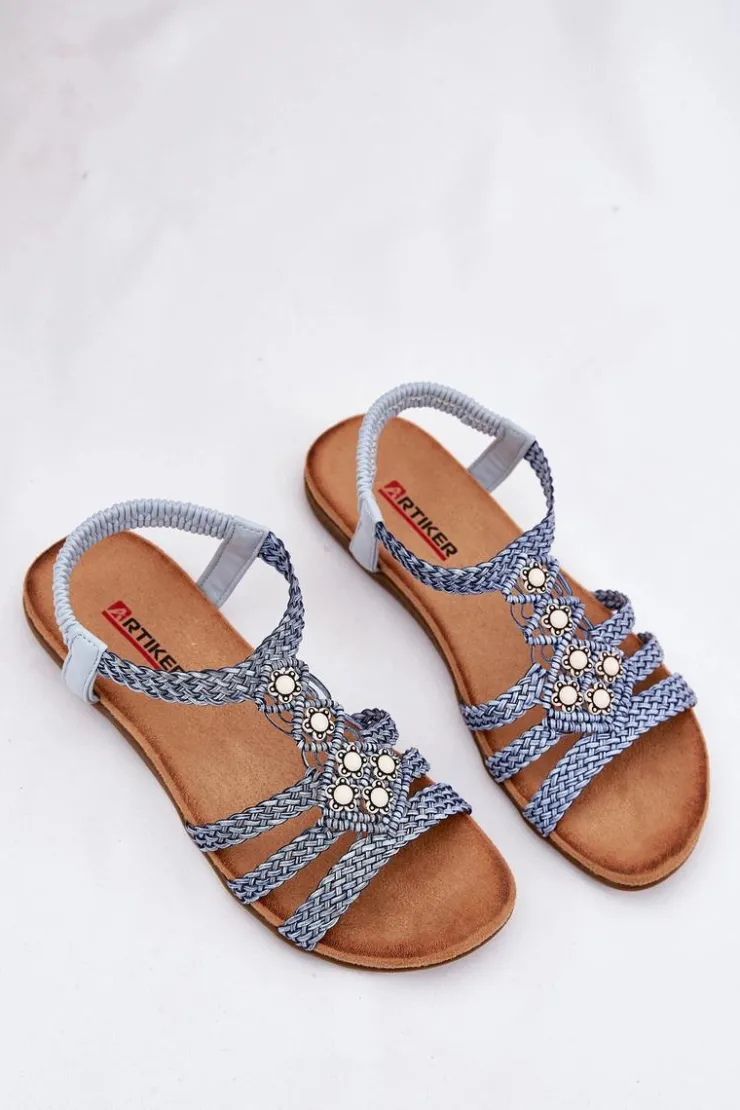 Damskie Artiker Sandały Damski Płaskie Z Plecionymi Paskami 56C1325 e
