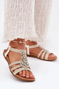 Clearance Artiker Sandały Damski Płaskie Z Plecionymi Paskami 56C1323 Biale