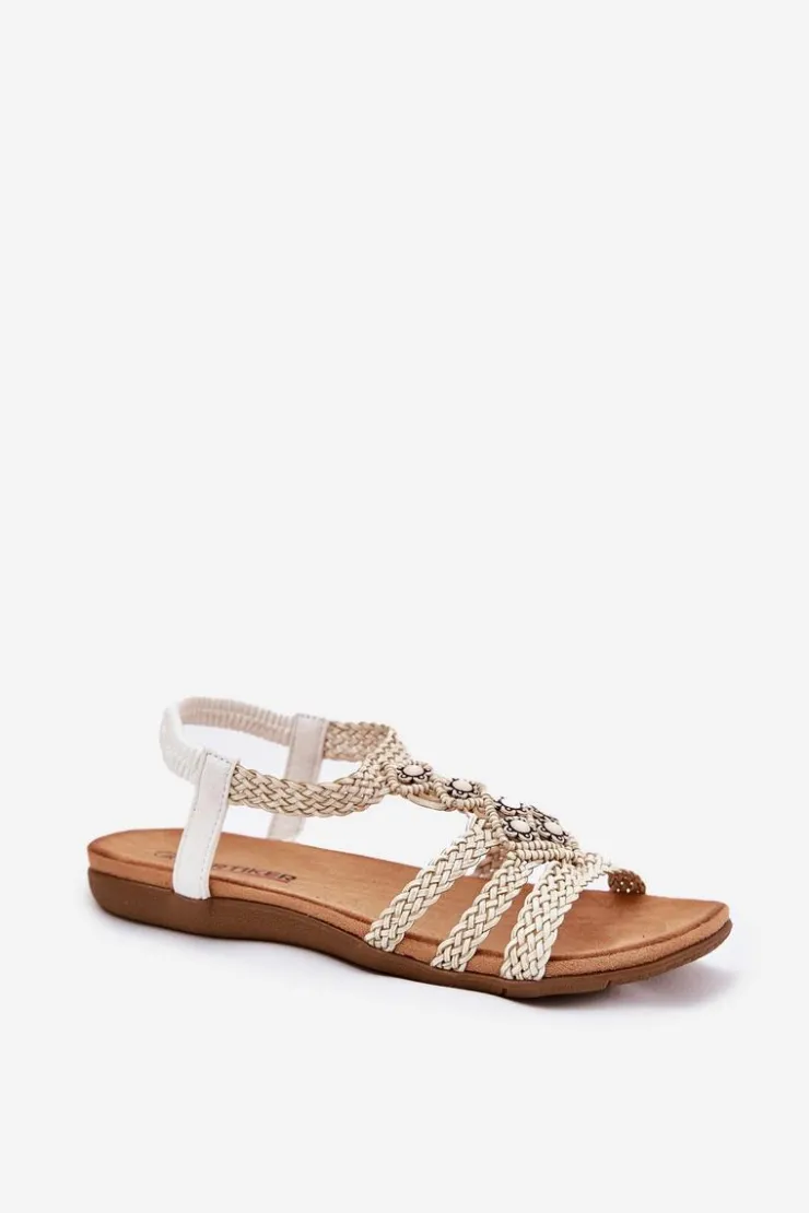 Clearance Artiker Sandały Damski Płaskie Z Plecionymi Paskami 56C1323 Biale