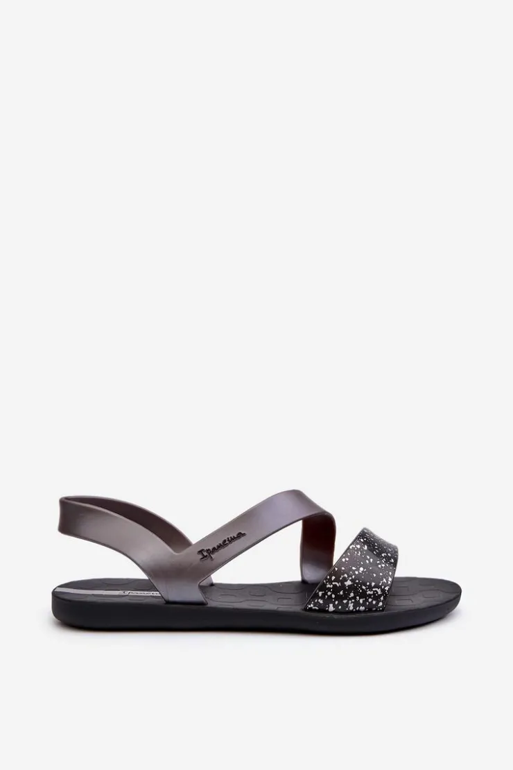 Damskie Ipanema Sandały Damskie 82429 Vibe Sandal Fem Czarno-Srebrne