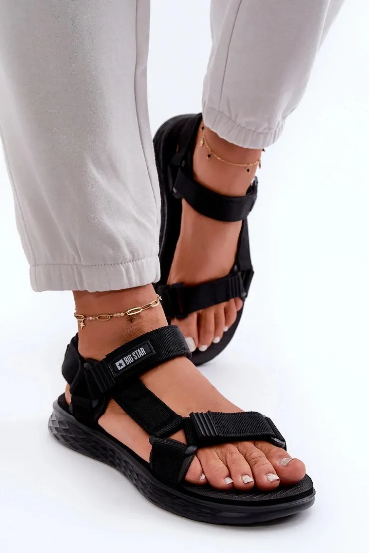 Hot Big Star Shoes Sandały Damskie Big Star FF274A600 Czarne Czarny