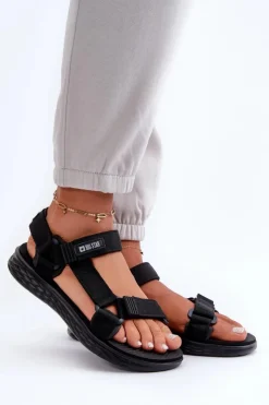 Hot Big Star Shoes Sandały Damskie Big Star FF274A600 Czarne Czarny