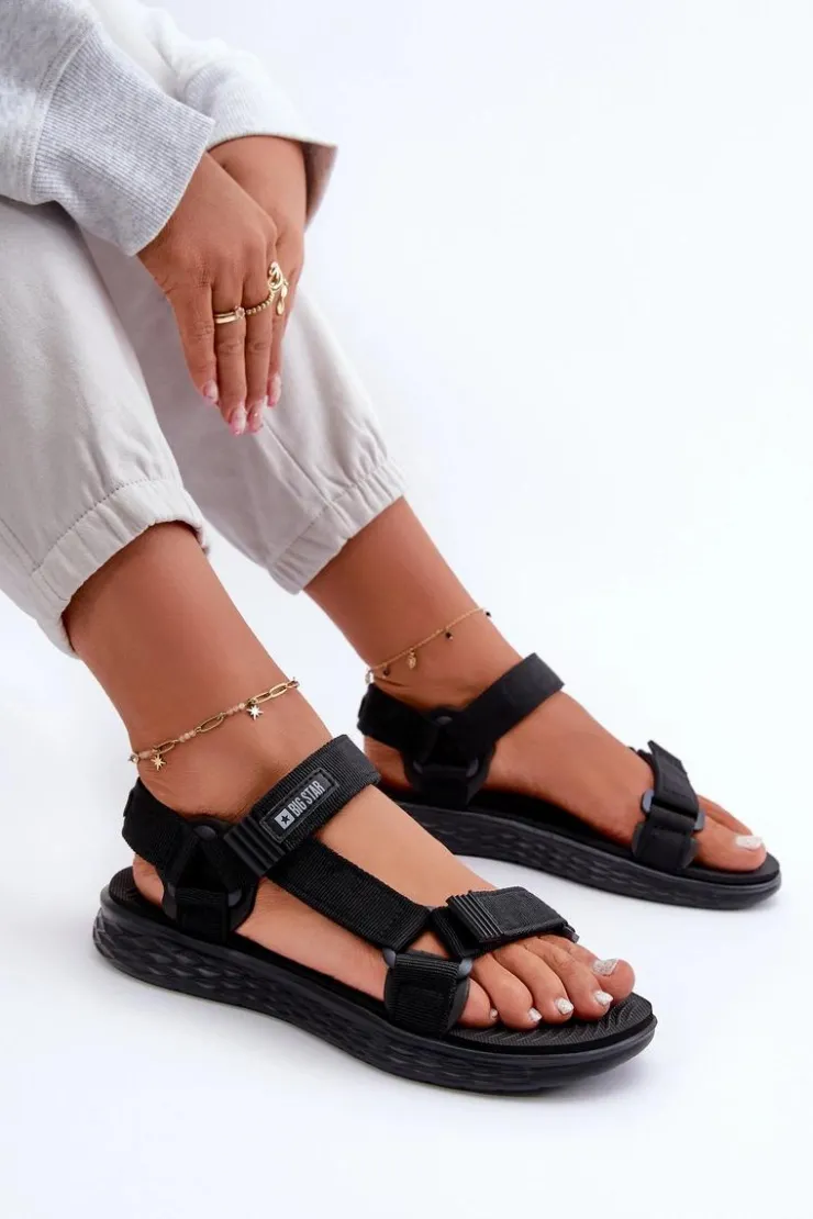 Hot Big Star Shoes Sandały Damskie Big Star FF274A600 Czarne Czarny