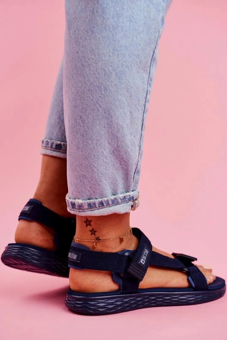 Online Big Star Shoes Sandały Damskie Big Star FF274A601 Granatowe