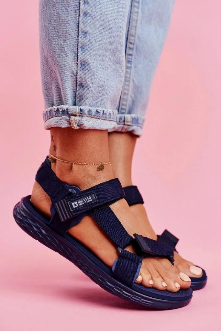 Online Big Star Shoes Sandały Damskie Big Star FF274A601 Granatowe
