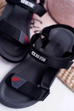 Best Big Star Shoes Sandały Damskie Big Star Na Rzepy Czarne DD274A282