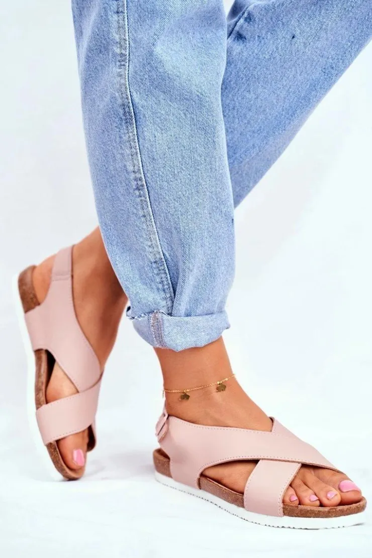 Damskie Big Star Shoes Sandały Damskie Big Star Pudrowy Róż FF274624