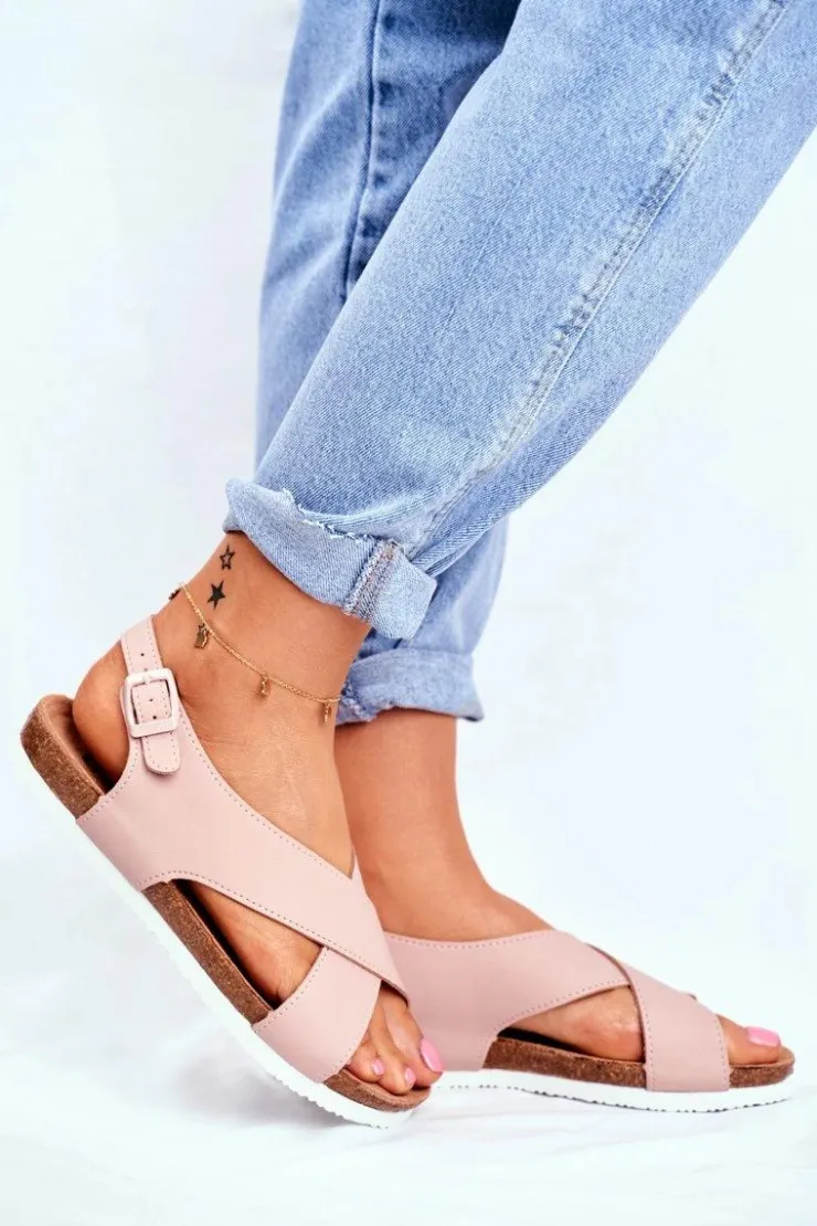 Damskie Big Star Shoes Sandały Damskie Big Star Pudrowy Róż FF274624