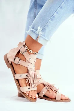 Damskie Boto Sandały Damskie Boho Nude Balms