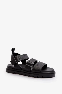 Damskie Big Star Shoes Sandały Damskie Eko Skórzane Big Star NN274065 Czarne