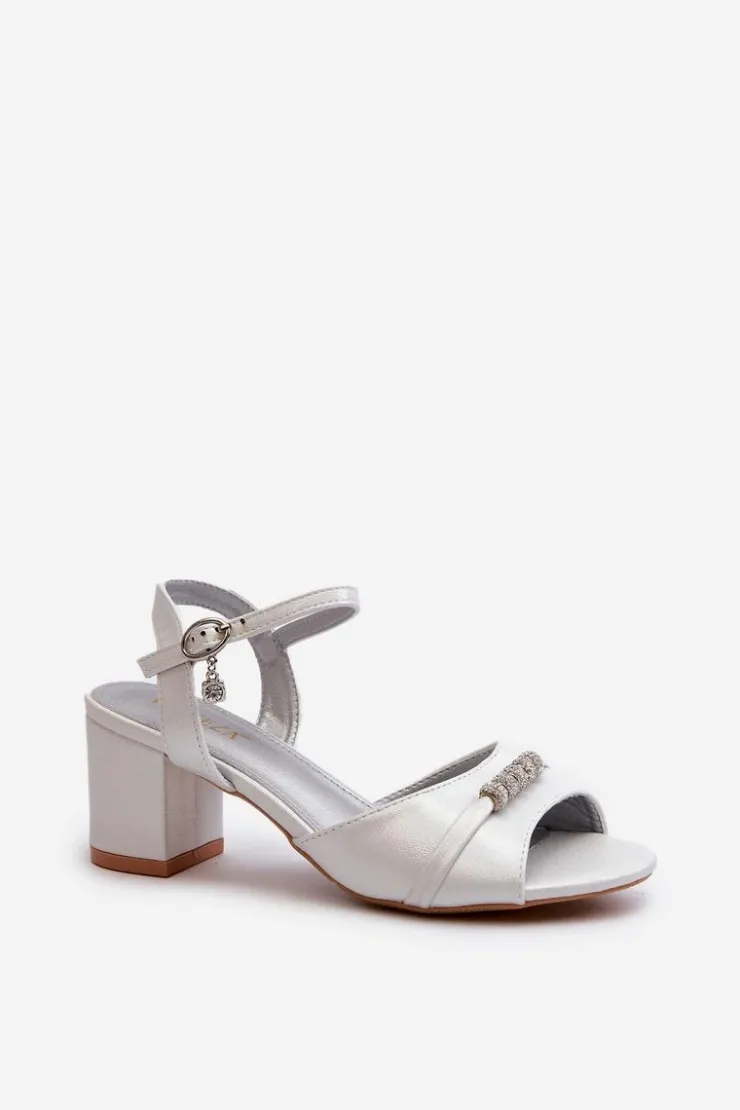 Online Buty damskie Vinceza Sandały Damskie Eko Skórzane Na Słupku Z Ozdobami Srebrne Narhi Srebrny