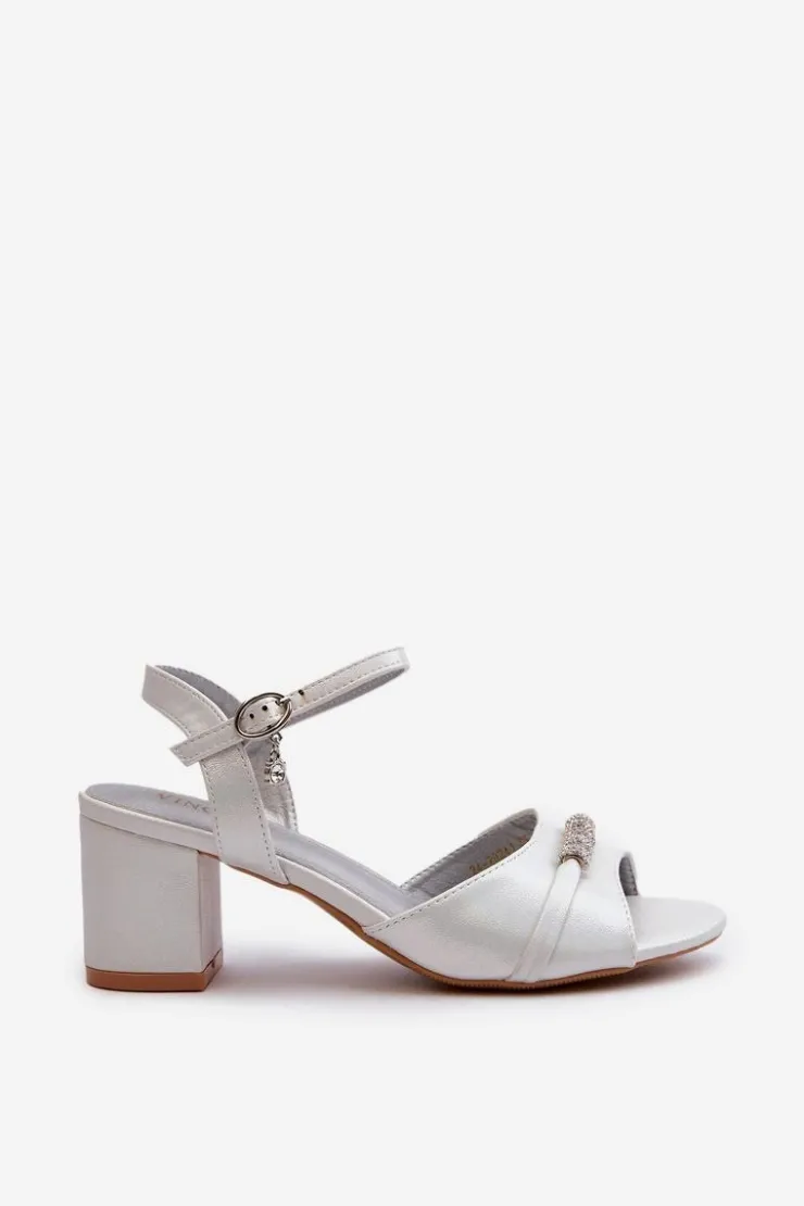 Online Buty damskie Vinceza Sandały Damskie Eko Skórzane Na Słupku Z Ozdobami Srebrne Narhi Srebrny
