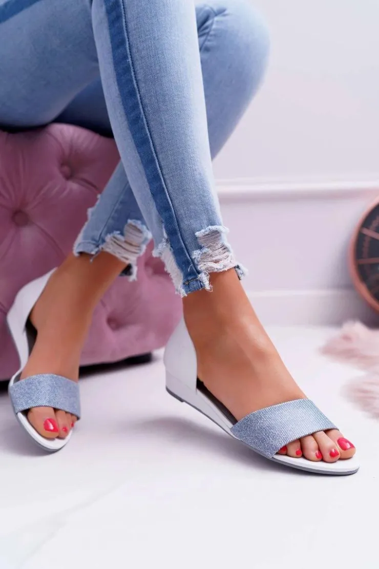 Damskie Maciejka Sandały Damskie Skórzane Białe 1971 Nomara