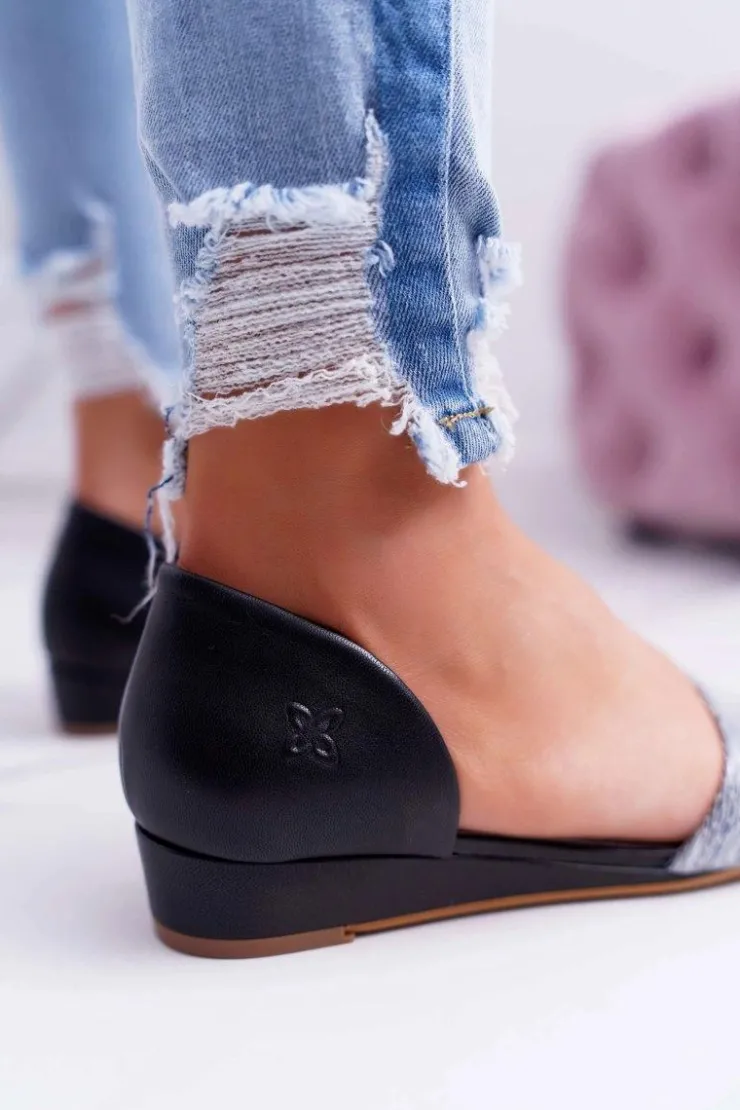 Clearance Maciejka Sandały Damskie Skórzane Czarne 1971 Nomara