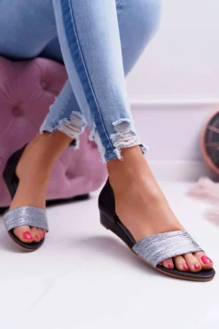 Clearance Maciejka Sandały Damskie Skórzane Czarne 1971 Nomara