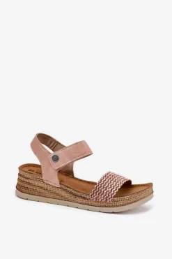 Damskie INBLU Sandały Damskie Na Koturnie RV000014 Różowe