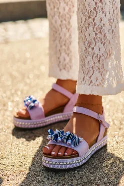 Damskie Damskie buty S.Barski Sandały Damskie Na Koturnie I Platformie Z Ozdobami S.Barski HY056 Fioletowe