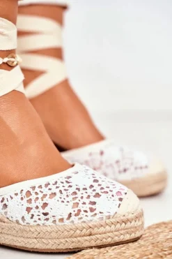 Boto Sandały Na Koturnie*Sandały Damskie Na Koturnie Espadryle Koronkowe Vieno