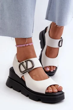 Damskie Buty damskie Vinceza Sandały Damskie Na Koturnie I Platformie Z Eko Skóry Vinceza 58292 Białe