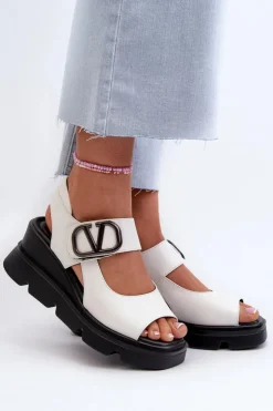 Damskie Buty damskie Vinceza Sandały Damskie Na Koturnie I Platformie Z Eko Skóry Vinceza 58292 Białe