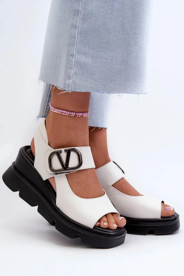 Damskie Buty damskie Vinceza Sandały Damskie Na Koturnie I Platformie Z Eko Skóry Vinceza 58292 Białe