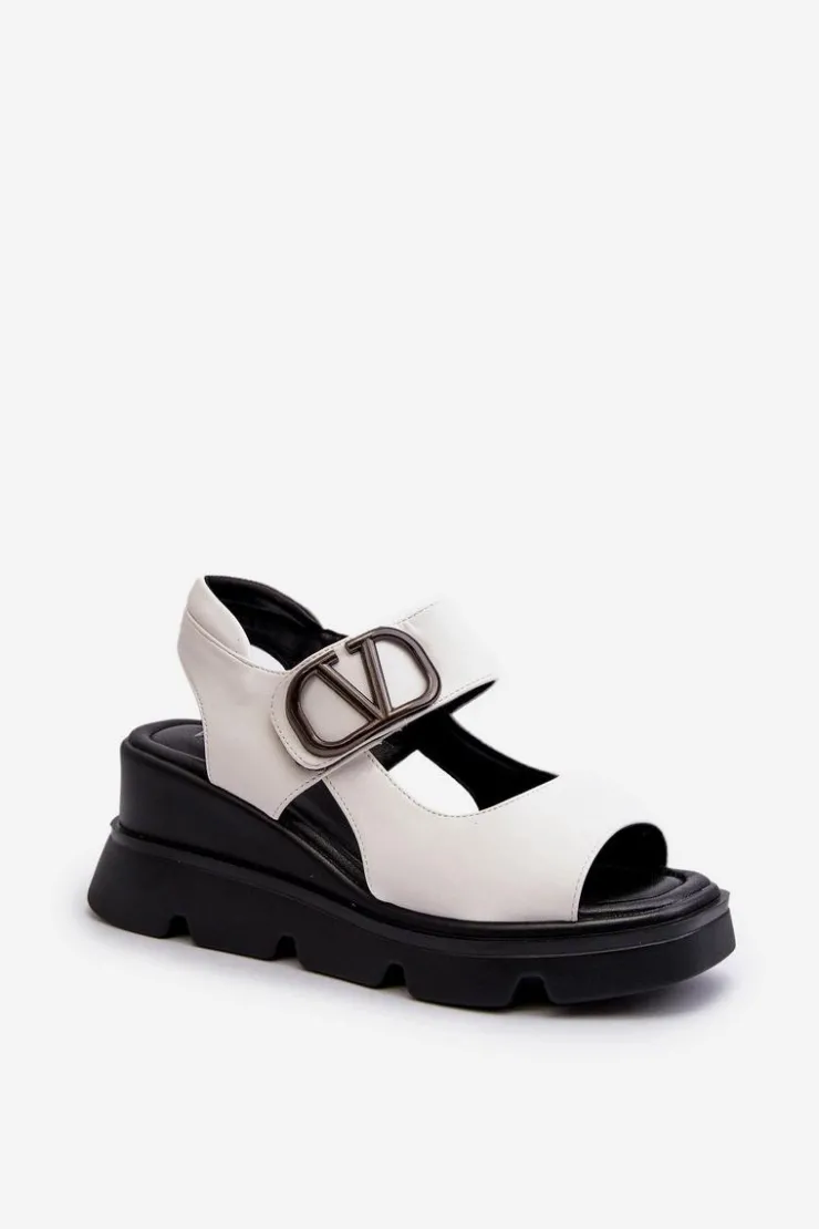 Damskie Buty damskie Vinceza Sandały Damskie Na Koturnie I Platformie Z Eko Skóry Vinceza 58292 Białe