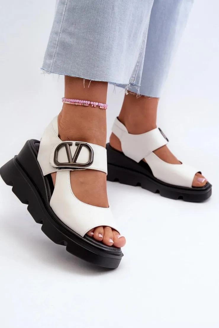 Damskie Buty damskie Vinceza Sandały Damskie Na Koturnie I Platformie Z Eko Skóry Vinceza 58292 Białe