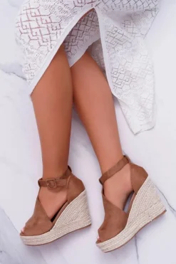 Damskie Boto Sandały Damskie Na Koturnie Platforma Camel Begest