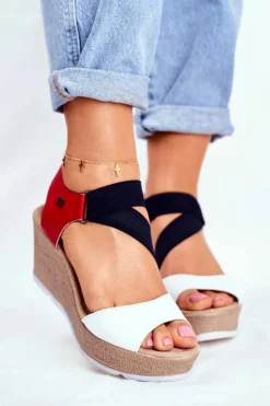 Big Star Shoes Sandały Damskie Na Koturnie Big Star Wsuwane FF276014