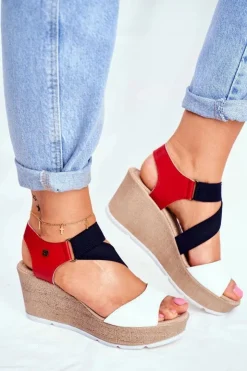 Big Star Shoes Sandały Damskie Na Koturnie Big Star Wsuwane FF276014