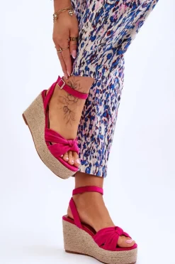 Boto Sandały Na Koturnie*Sandały Damskie Na Koturnie Fuksja Kendall