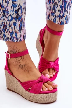 Boto Sandały Na Koturnie*Sandały Damskie Na Koturnie Fuksja Kendall