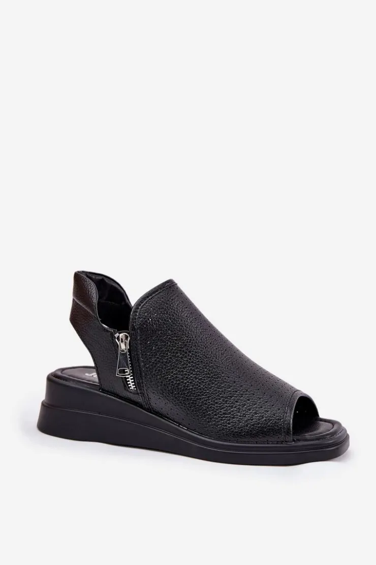 Damskie Boto Sandały Damskie Na Koturnie Czarne Mevinette