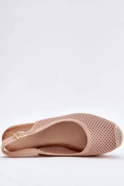 Boto Sandały Na Koturnie*Sandały Damskie Na Koturnie Z Plecionką Różowe Tulliata